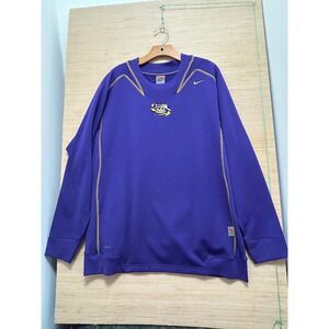 Vintage Nike LSU Tigers Long Sleeve Therma Fit Pullover Shirt‎ Purple Yellow L